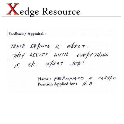 Positive Testimonial on Xedge Resource