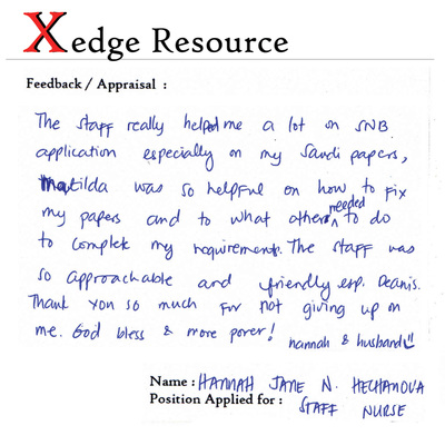 Positive Testimonial on Xedge Resource