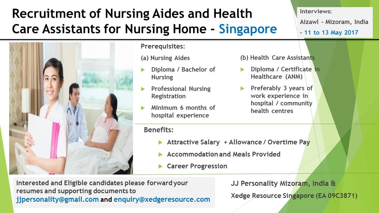 Recruitment of Nursing Aides and Health Care Assistants in India